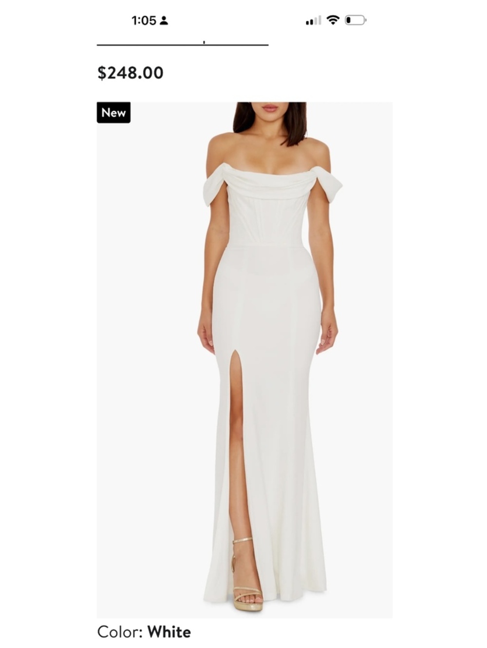Melania Off the Shoulder Gown Dress the Population